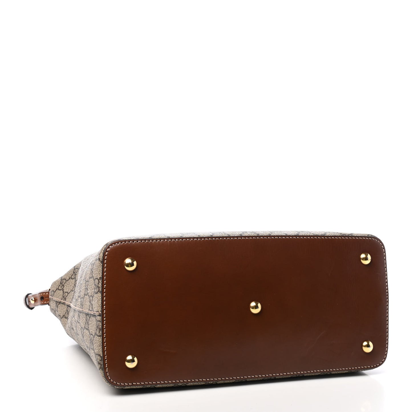 GG Supreme Monogram Linea A Foldover Tote Brown