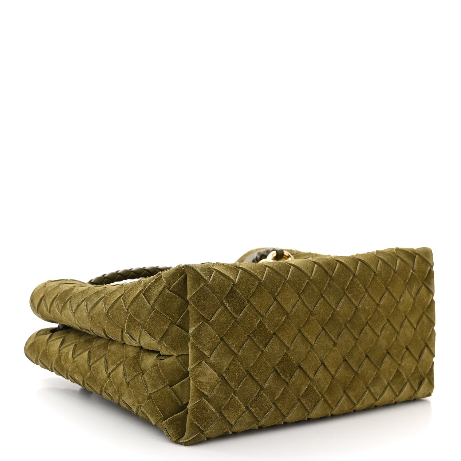 Bottega Veneta Suede Intrecciato Small Andiamo Shoulder Bag Olive Oil 4 of 9