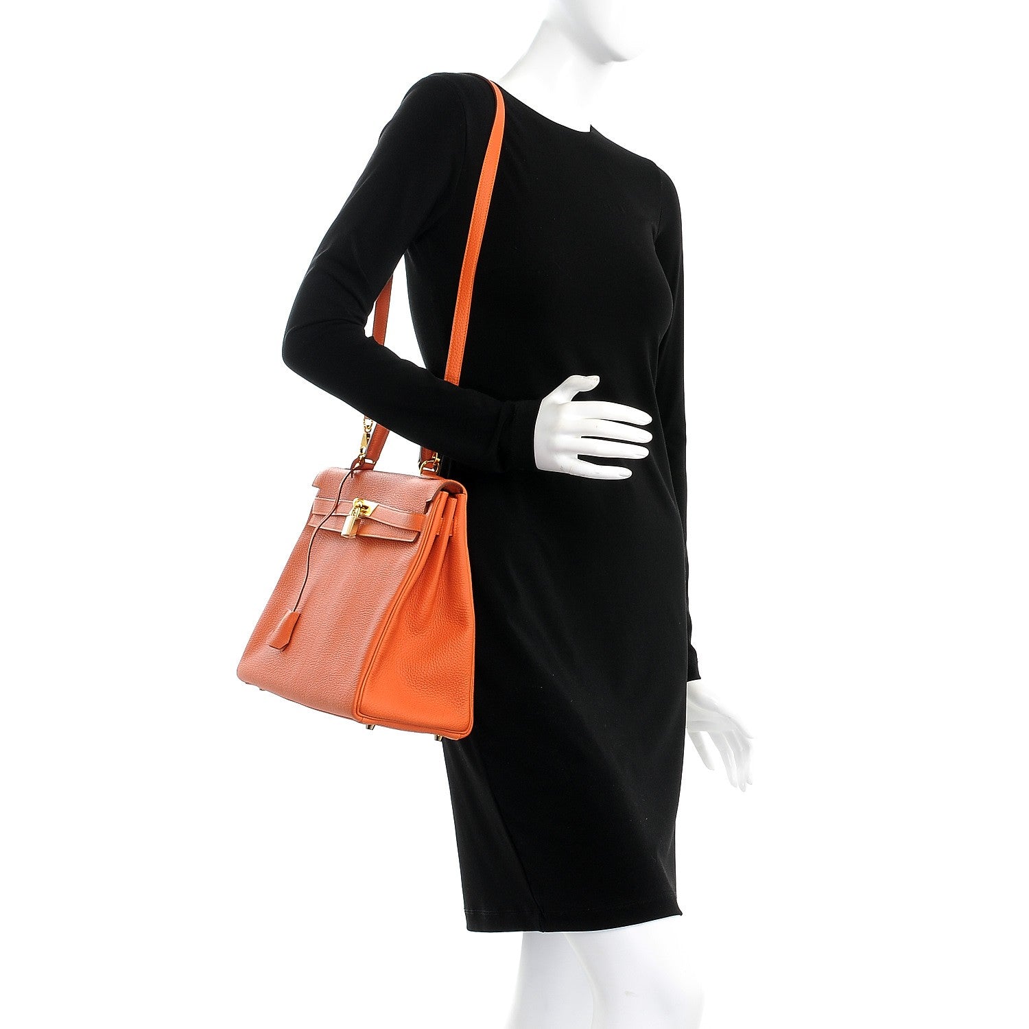 Hermes Togo Kelly Retourne 35 Orange 2 of 34