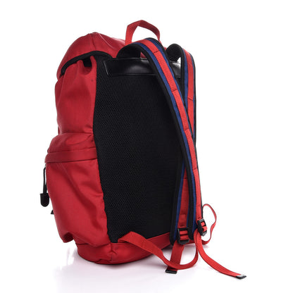 Gucci Techno Canvas Web Double Buckle Backpack Red 3 of 7