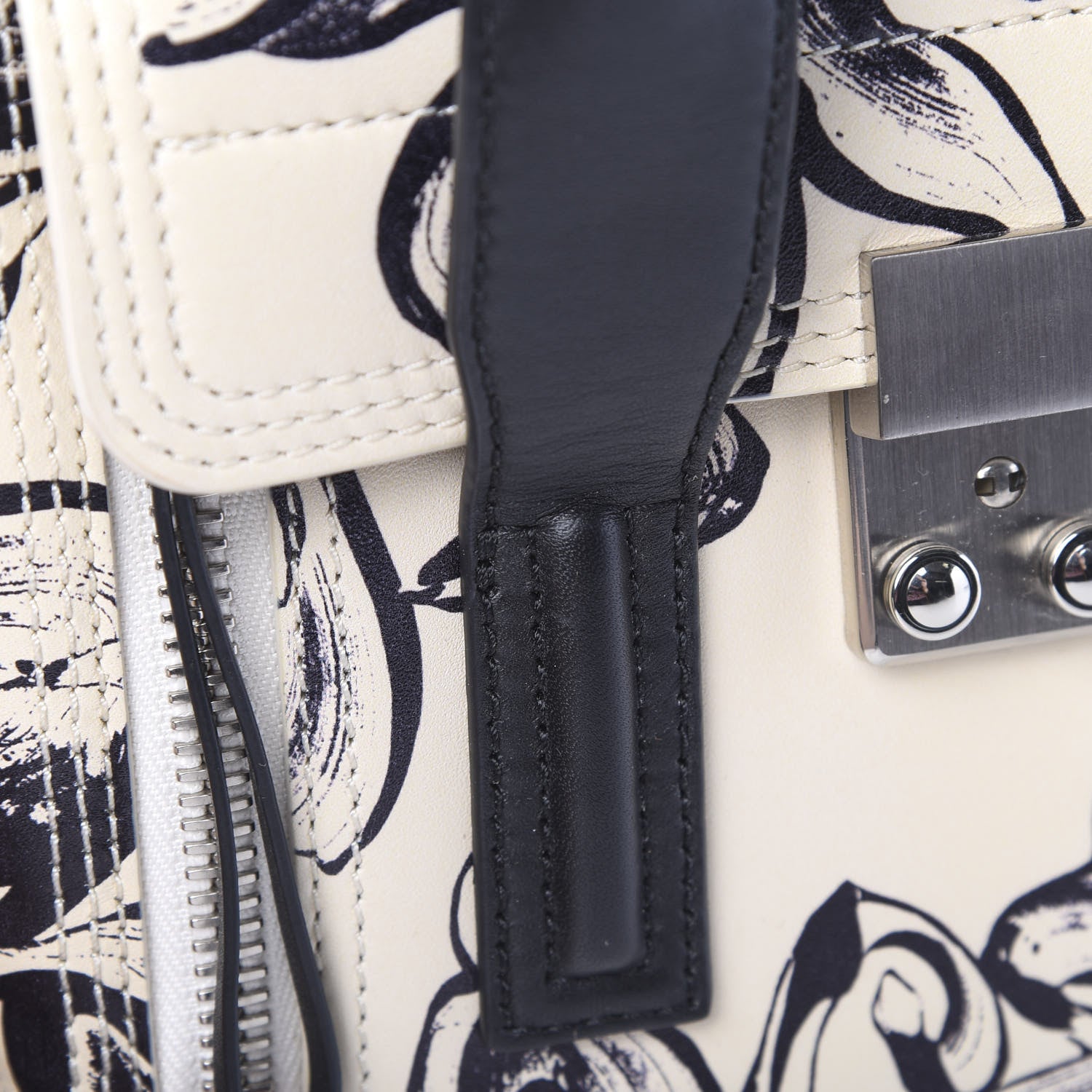 3.1 Phillip Lim 3.1 Calfskin Floral Print Mini Pashli Satchel Off White Black 10 of 10