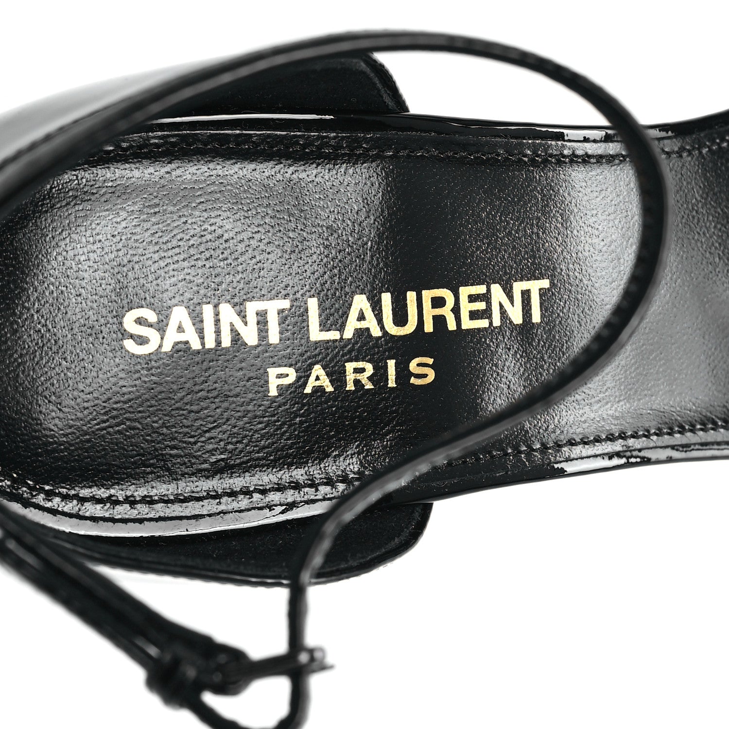 Saint Laurent Patent Calfskin Opyum 110 Sandals 37.5 Black 8 of 10