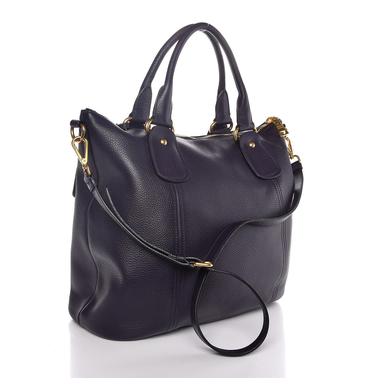 Prada Vitello Daino Tote Melanzana 4 of 8
