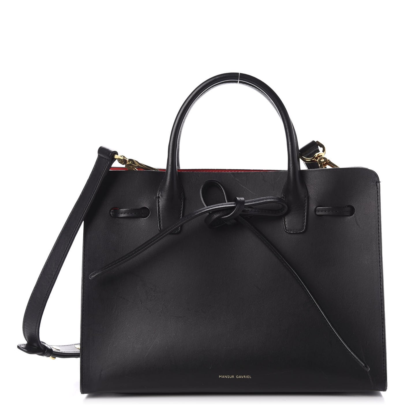 Vegetable Tanned Calfskin Mini Mini Sun Bag Black Flamma
