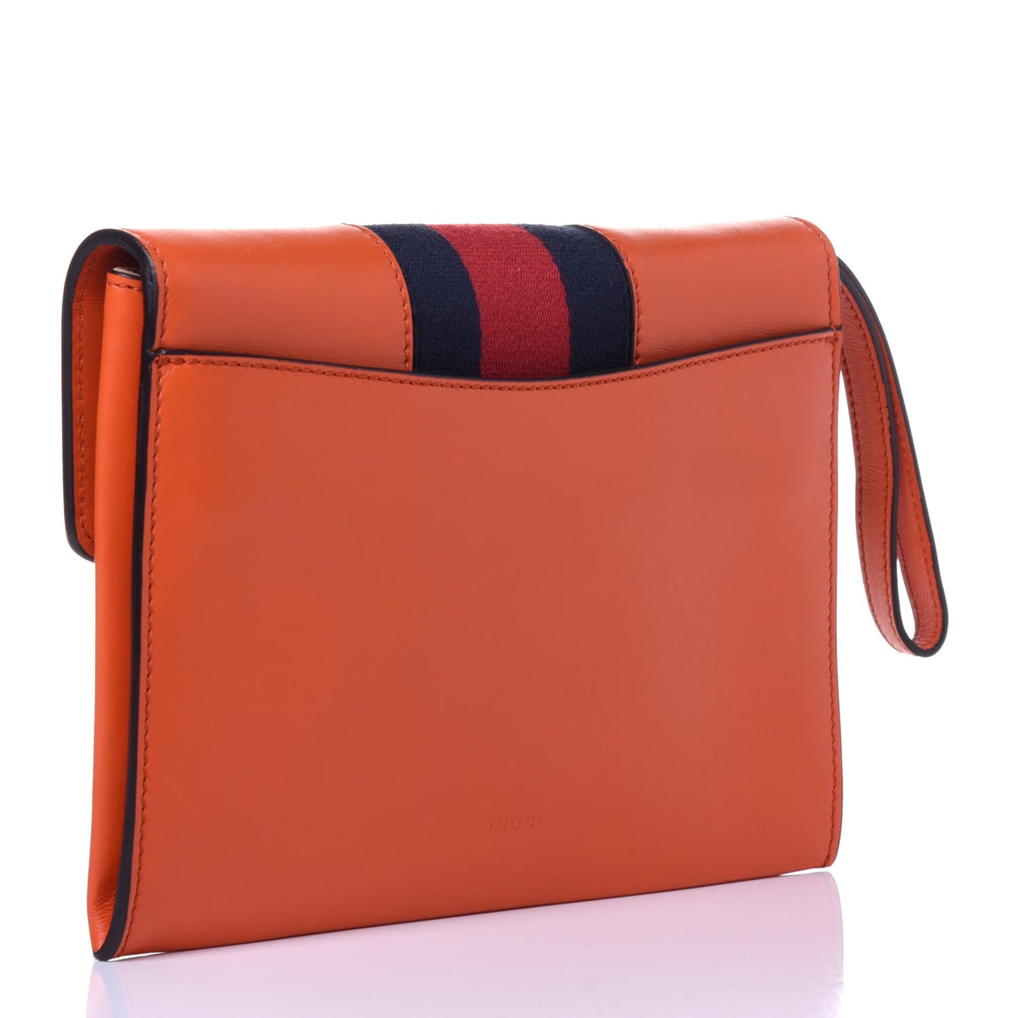 Calfskin Small Sylvie Wristlet Clutch Orange