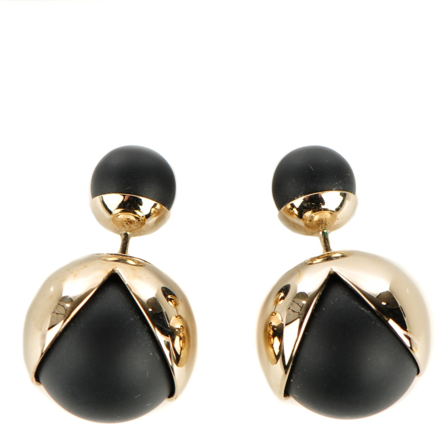 Mise En Dior Tribal Earrings Matte Black Gold