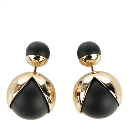 Christian Dior Mise En Dior Tribal Earrings Matte Black Gold 1 of 5