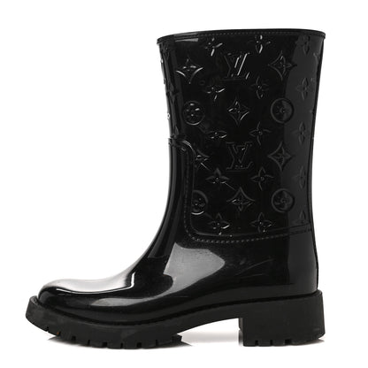 Louis Vuitton Rubber Embossed Monogram Splash Rain Short Boots 39 Black 1 of 9
