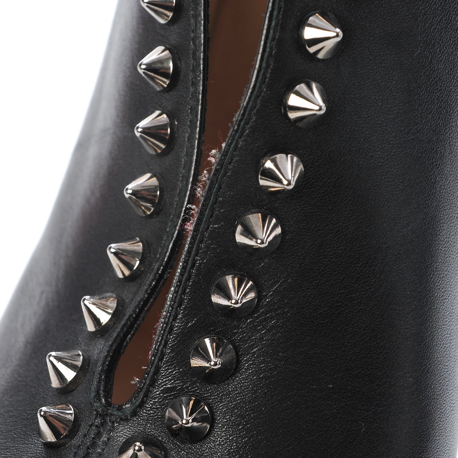 Christian Louboutin Calfskin Studded Miss Fast Plato 140 Platform Booties 39 Black 12 of 23