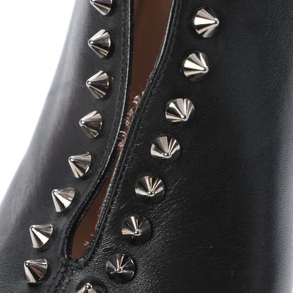 Christian Louboutin Calfskin Studded Miss Fast Plato 140 Platform Booties 39 Black 12 of 23