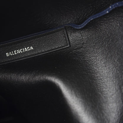 Balenciaga Calfskin Plaid XS Everyday Tote Bleu Navy Jaune 8 of 13