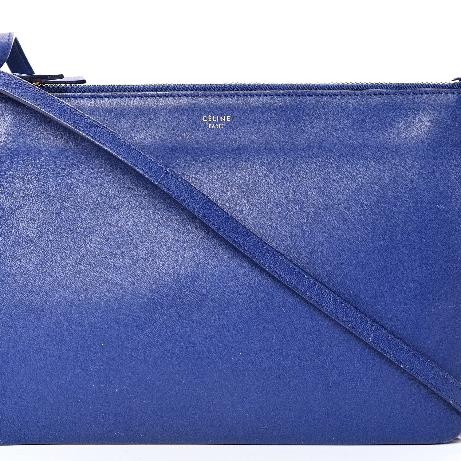 Celine Lambskin Large Trio Crossbody Bag Indigo 9 of 16