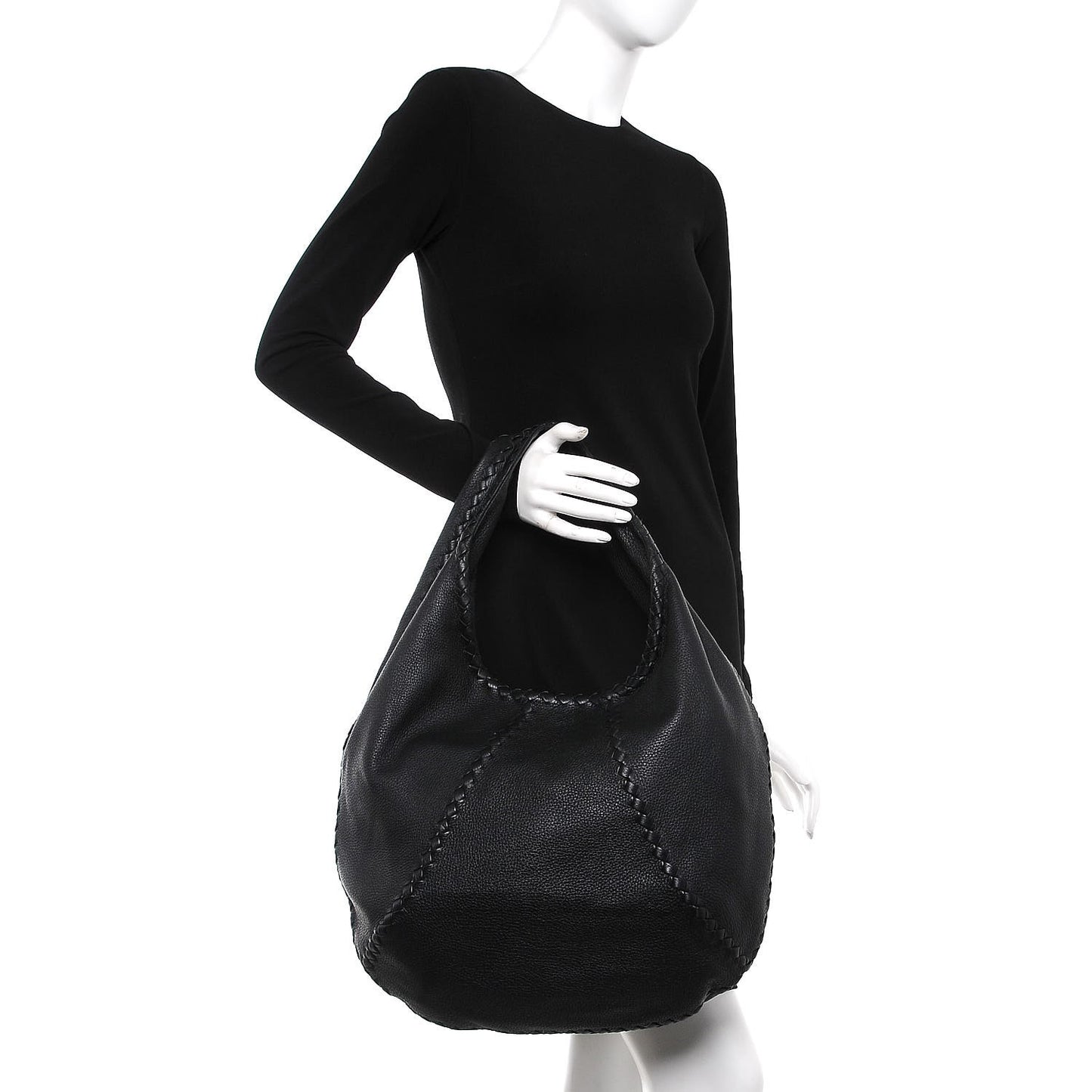 Cervo Deerskin Large Hobo Nero Black