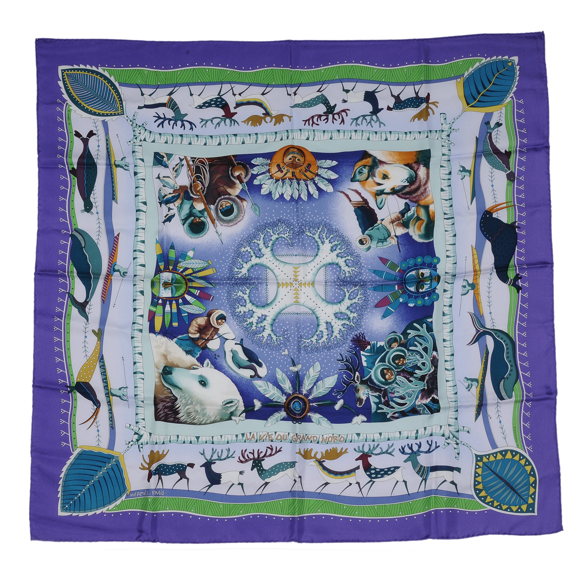 Hermes Silk La Vie Du Grand Nord Scarf 90 2 of 5