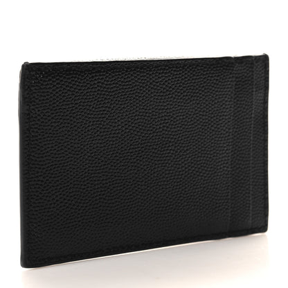 Saint Laurent Grain De Poudre Uptown Monogram Card Case Black 3 of 7