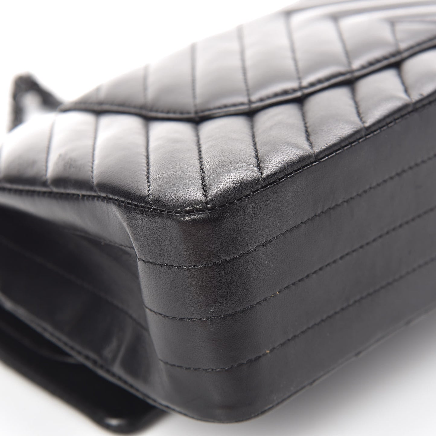 Lambskin Chevron Quilted Medium Double Flap So Black
