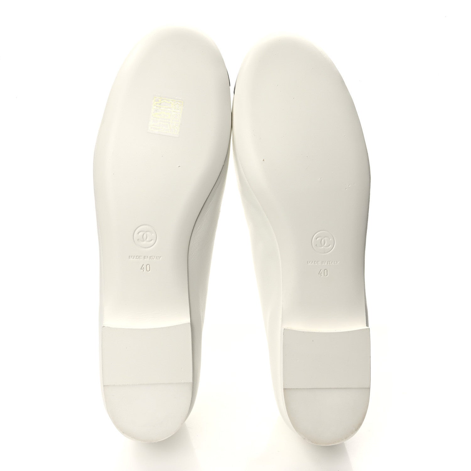 Chanel Lambskin Mary Jane Flats 40 White Black 5 of 9