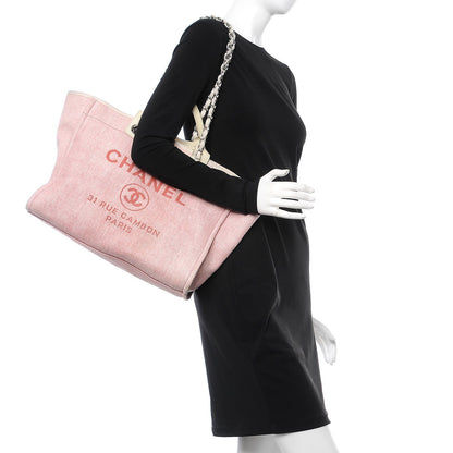 Chanel Canvas Large Deauville Tote Pink 2 of 14