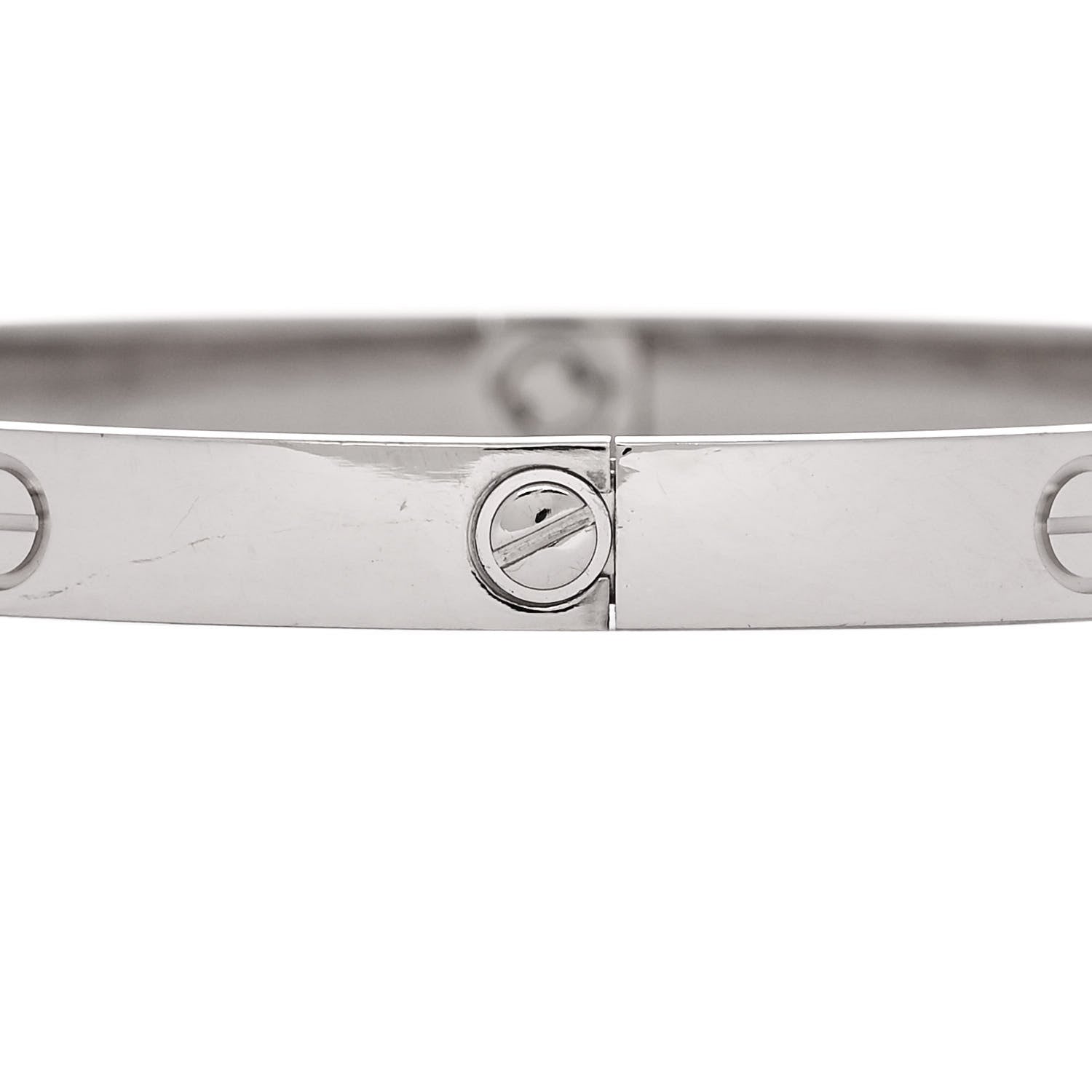 Cartier 18K White Gold LOVE Bracelet 21 5 of 9