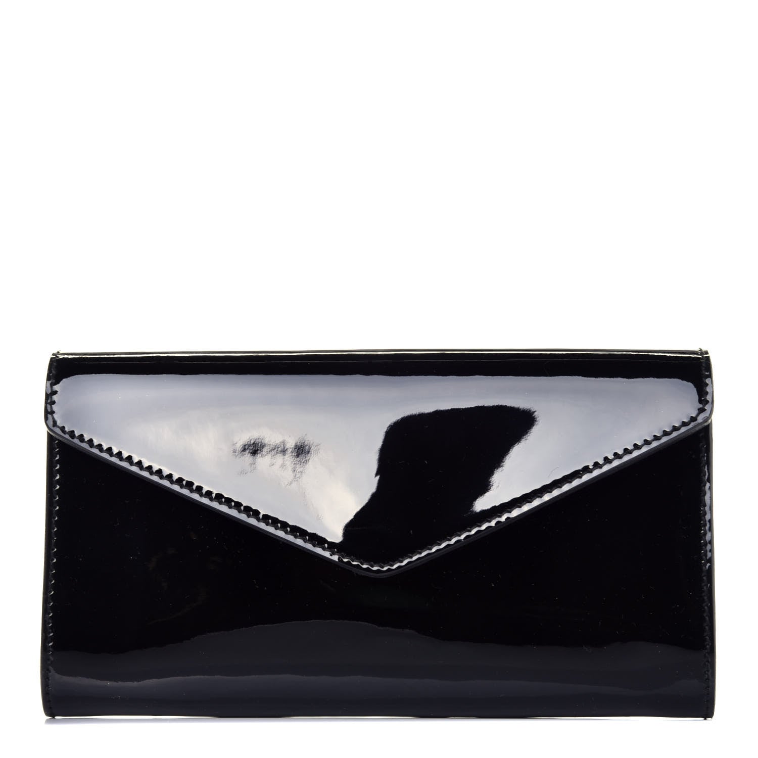 Saint Laurent Patent Y-Mail Clutch Black 1 of 8