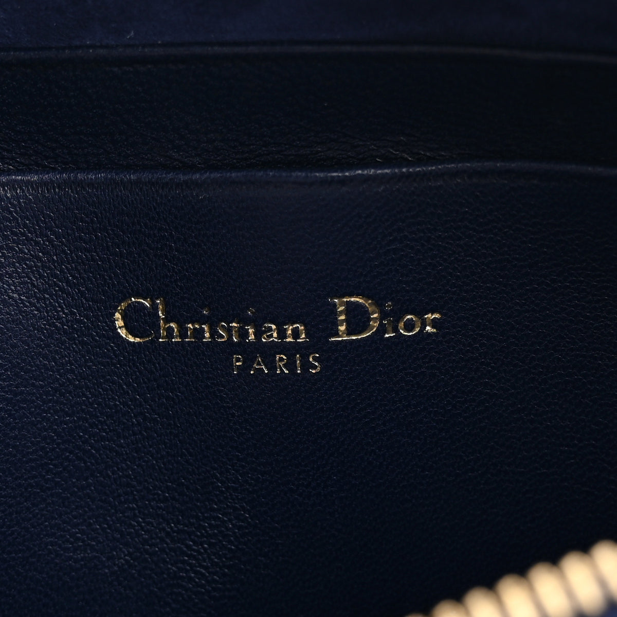 Lambskin Cannage Studded Lady Dior Camera Case Pouch Blue
