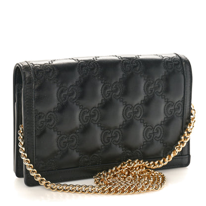 Gucci Calfskin GG Matelasse Chain Wallet Black 3 of 10