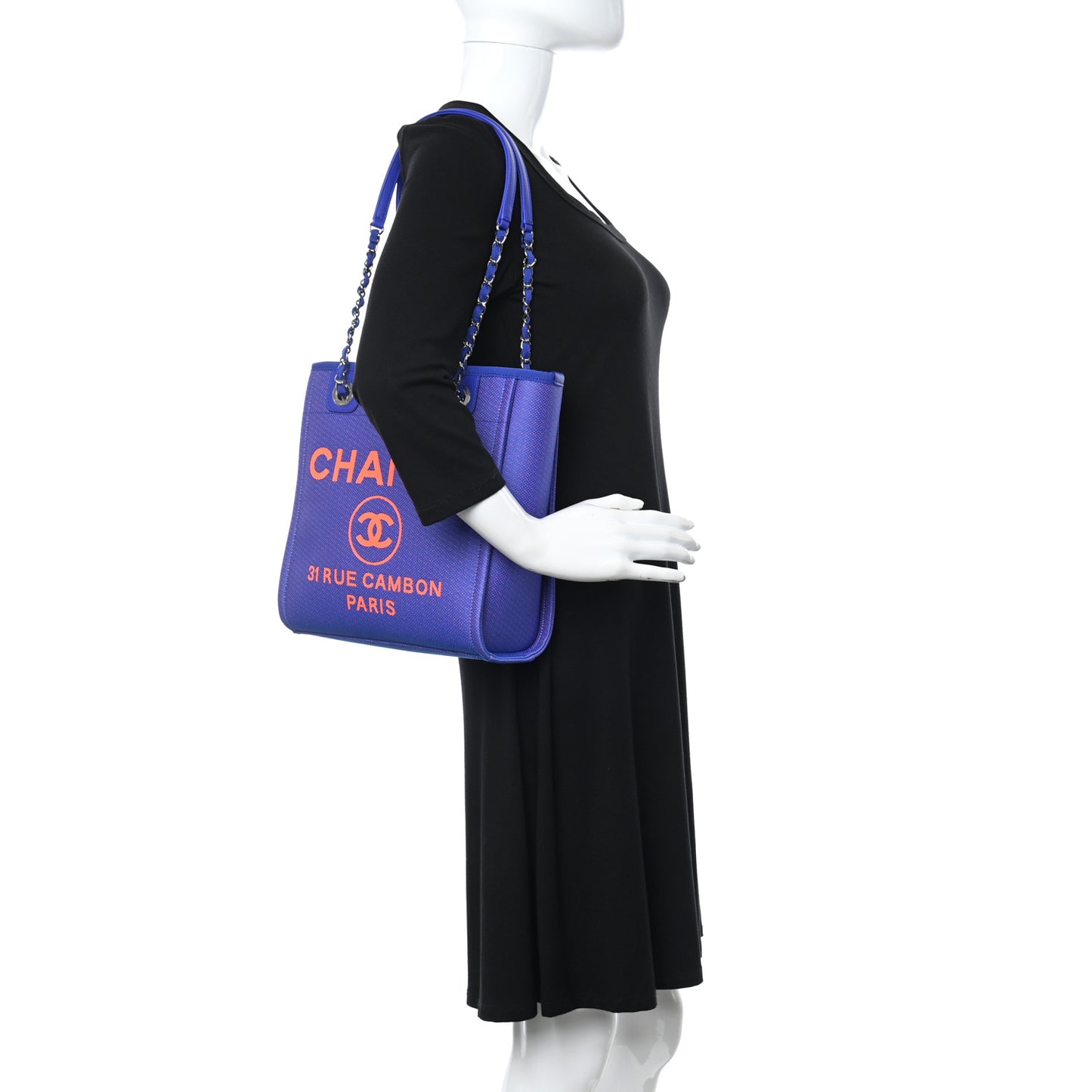 Mixed Fibers Mini Deauville Tote Blue Orange