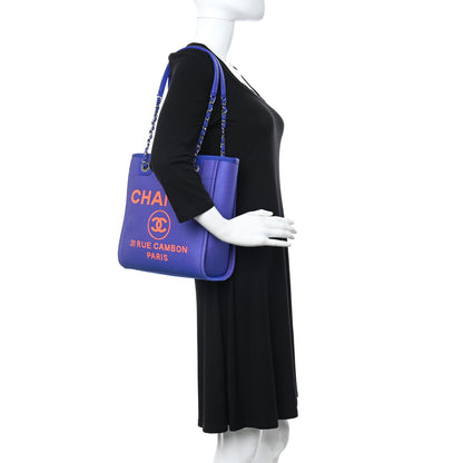 Chanel Mixed Fibers Mini Deauville Tote Blue Orange 2 of 10