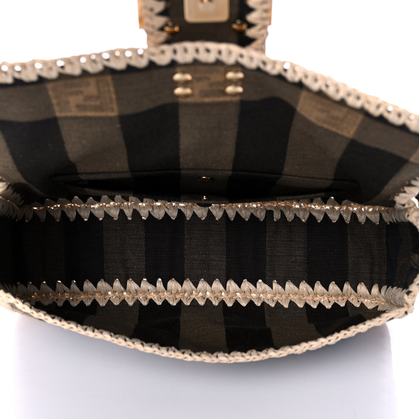 Fabric Jacquard Raffia Straw Pequin Gingham Woven Baguette Beige Black Natural