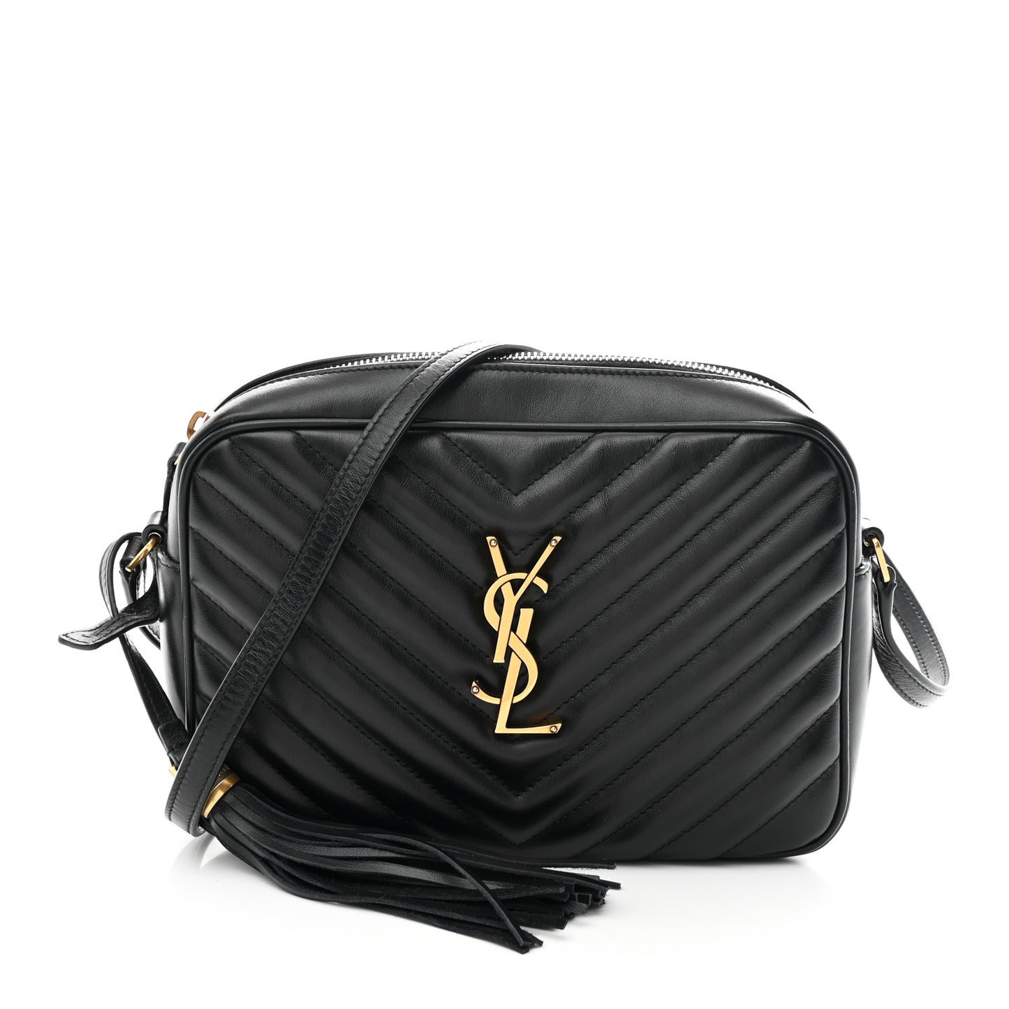 Calfskin Matelasse Monogram Lou Camera Bag Black