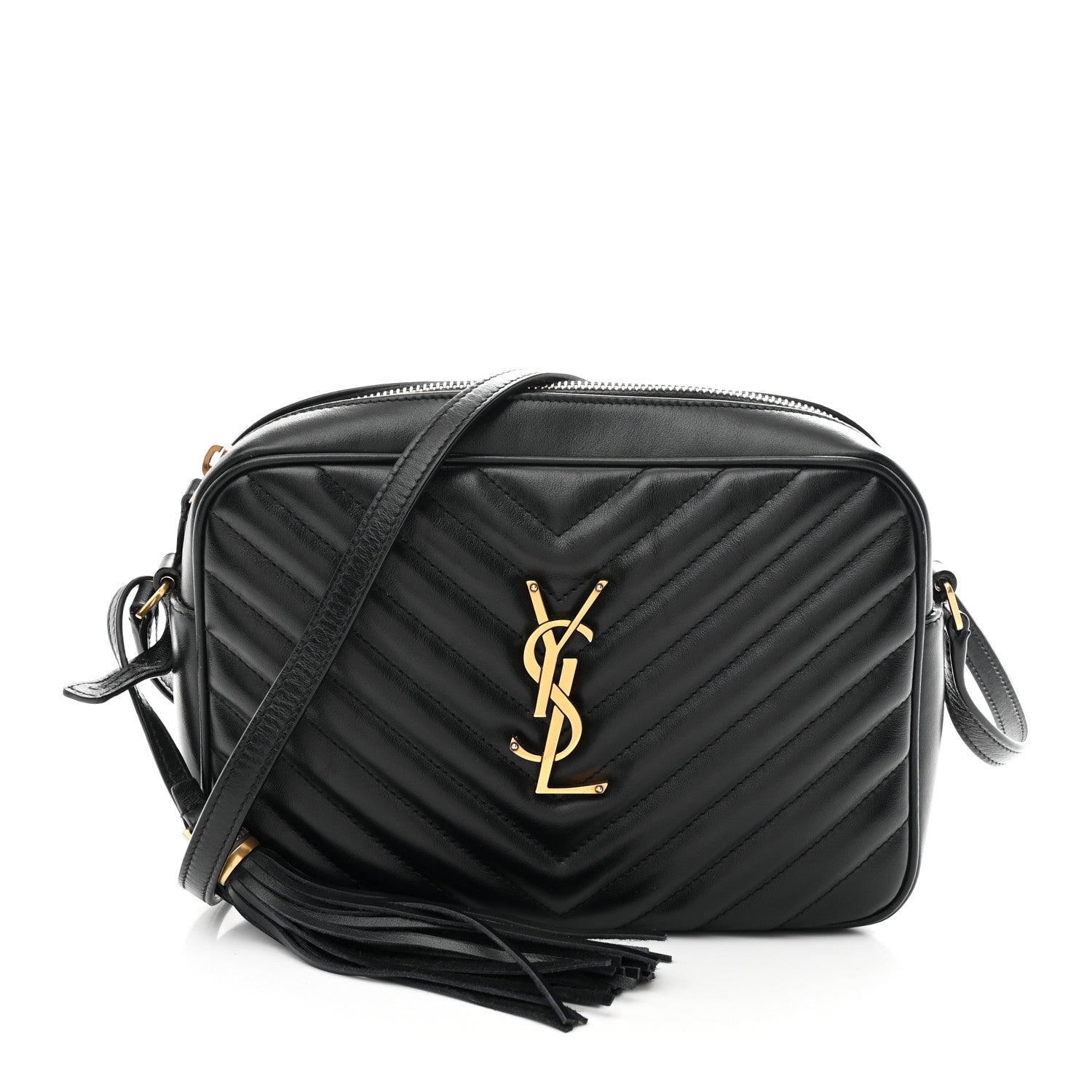 Saint Laurent Calfskin Matelasse Monogram Lou Camera Bag Black 1 of 10