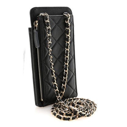 Chanel Caviar Quilted Zip Phone Case Black 3 of 10