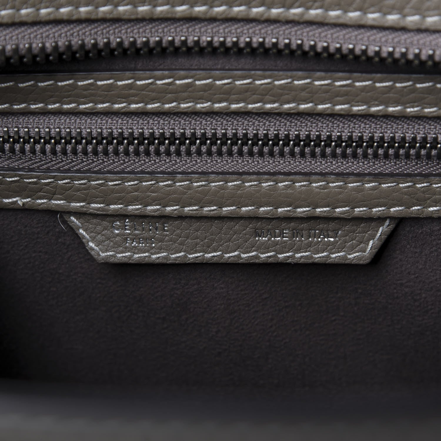 Celine Drummed Calfskin Micro Luggage Souris 8 of 9
