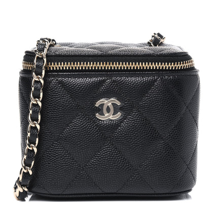 Chanel Caviar Quilted Mini Vanity Case With Chain Black 1 of 4