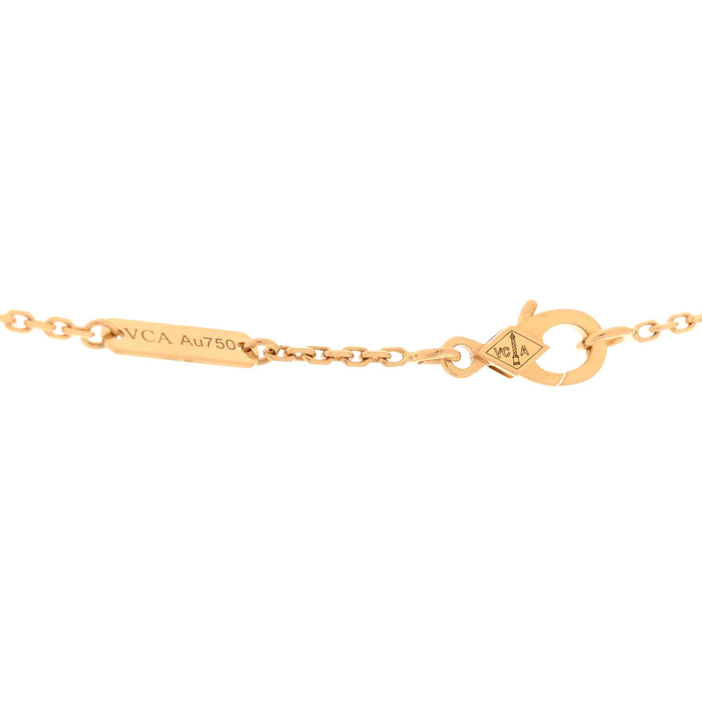 18K Yellow Gold Mother of Pearl Vintage Alhambra Pendant Necklace