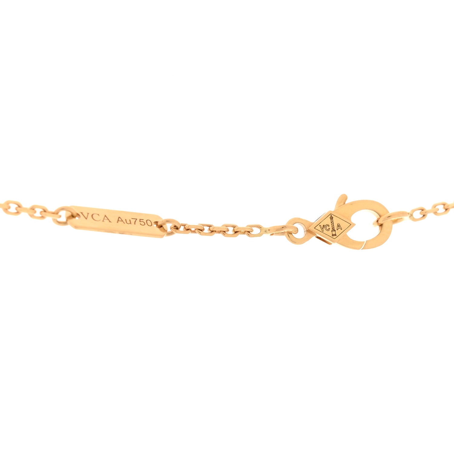 Van Cleef & Arpels 18K Yellow Gold Mother of Pearl Vintage Alhambra Pendant Necklace 4 of 5