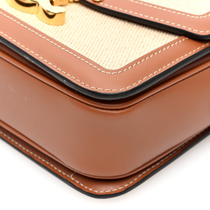 Celine Textile Calfskin Teen Triomphe Bag Natural Tan 9 of 9