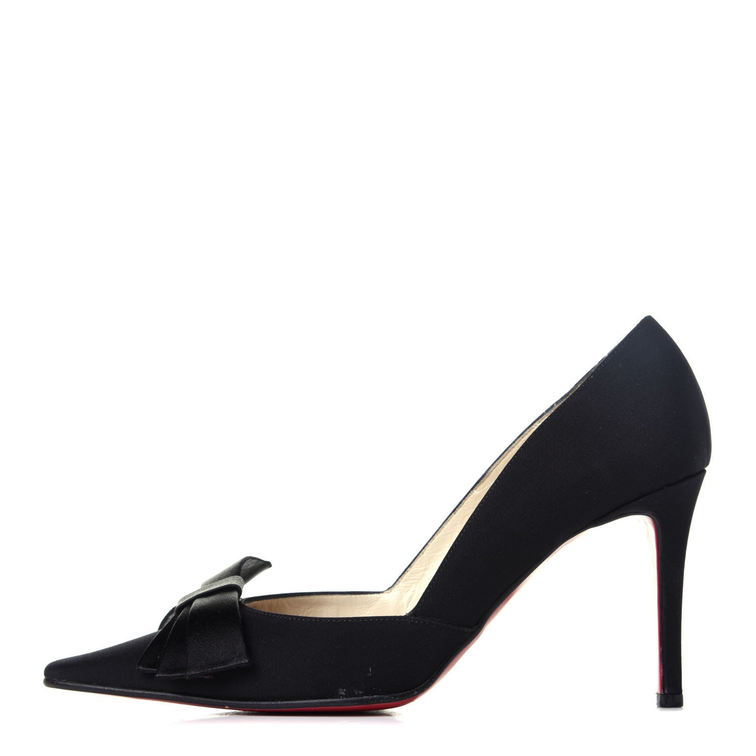 Christian Louboutin Satin Bow Pumps 37 Black 1 of 8