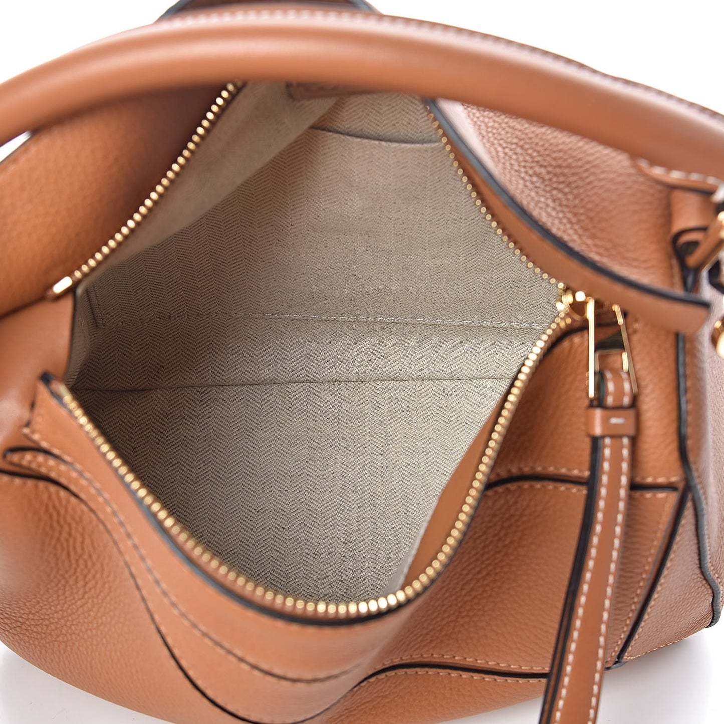 Grained Calfskin Small Puzzle Bag Tan