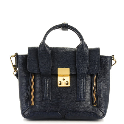 3.1 Phillip Lim 3.1 Textured Calfskin Mini Pashli Satchel Ink 1 of 6