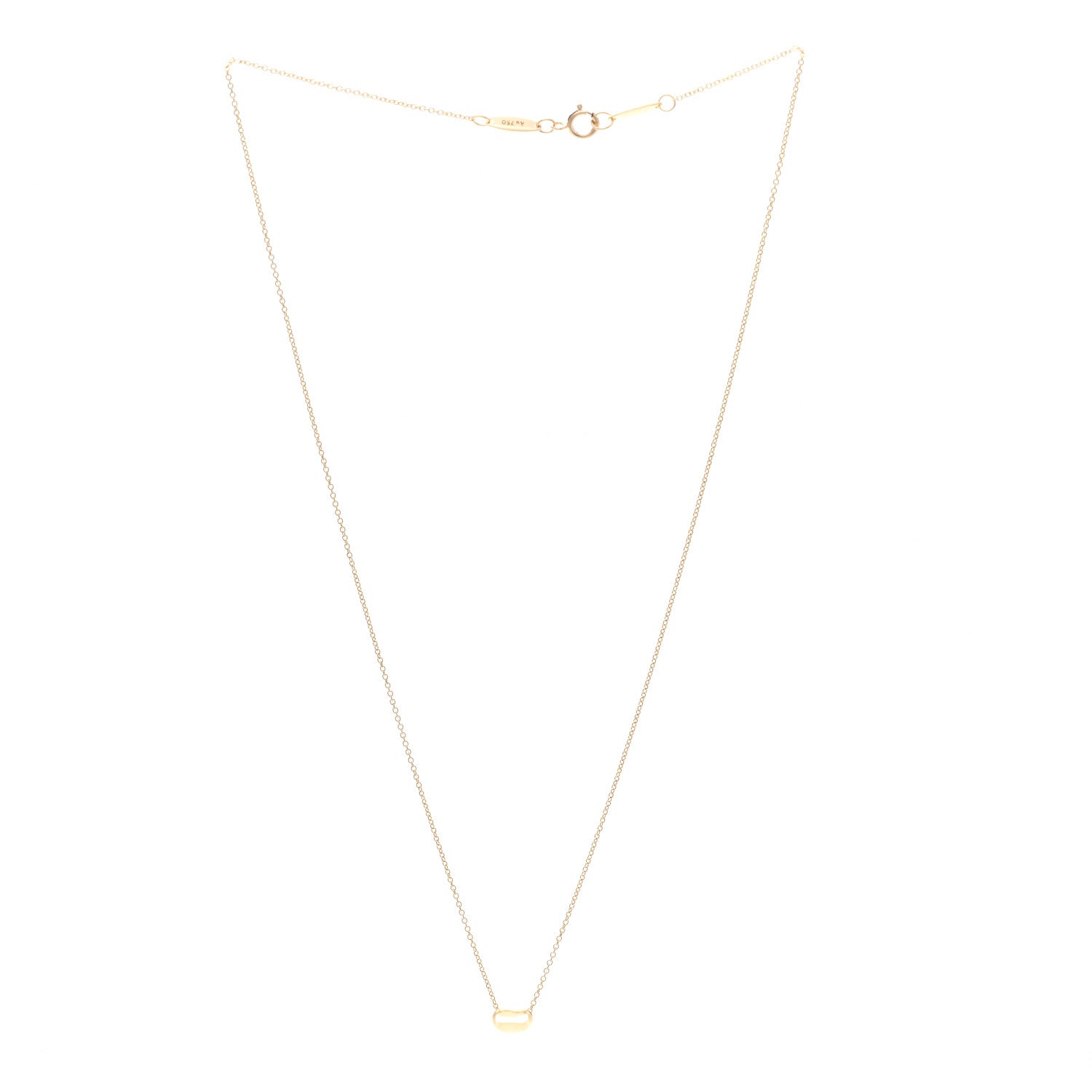 Tiffany 18K Yellow Gold 6.5mm Elsa Peretti Bean Pendant Necklace 3 of 6
