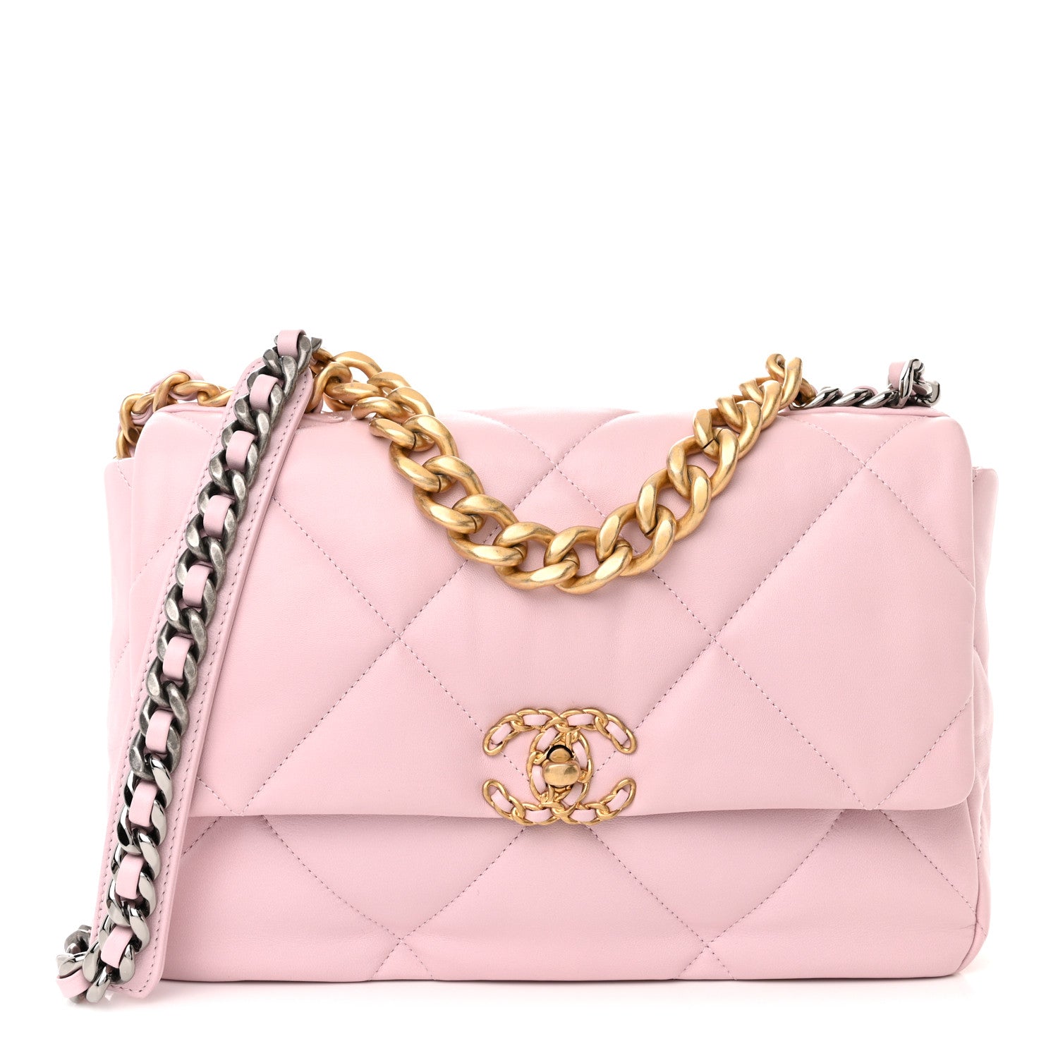 Chanel Lambskin Quilted Medium Chanel 19 Flap Light Pink 1 of 11