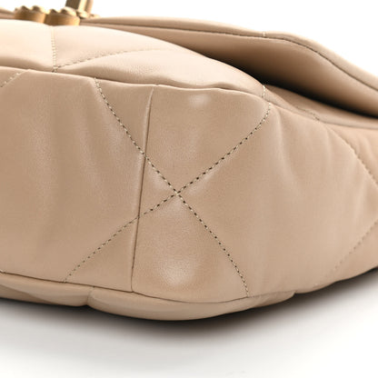 Chanel Lambskin Quilted Medium Chanel 19 Flap Dark Beige 10 of 11