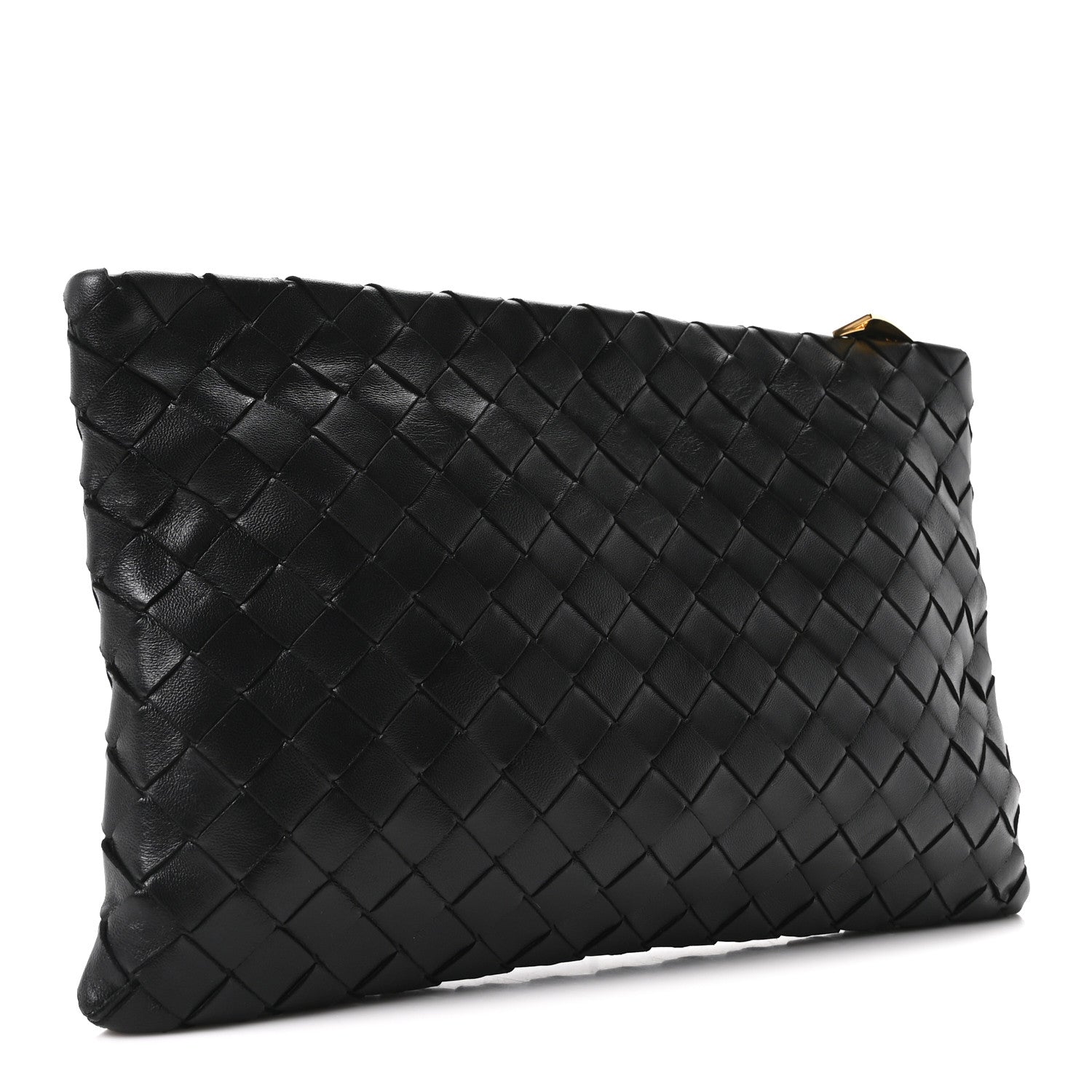 Bottega Veneta Nappa Intrecciato Medium Flat Zip Pouch Black 3 of 10