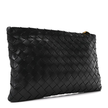 Bottega Veneta Nappa Intrecciato Medium Flat Zip Pouch Black 3 of 10