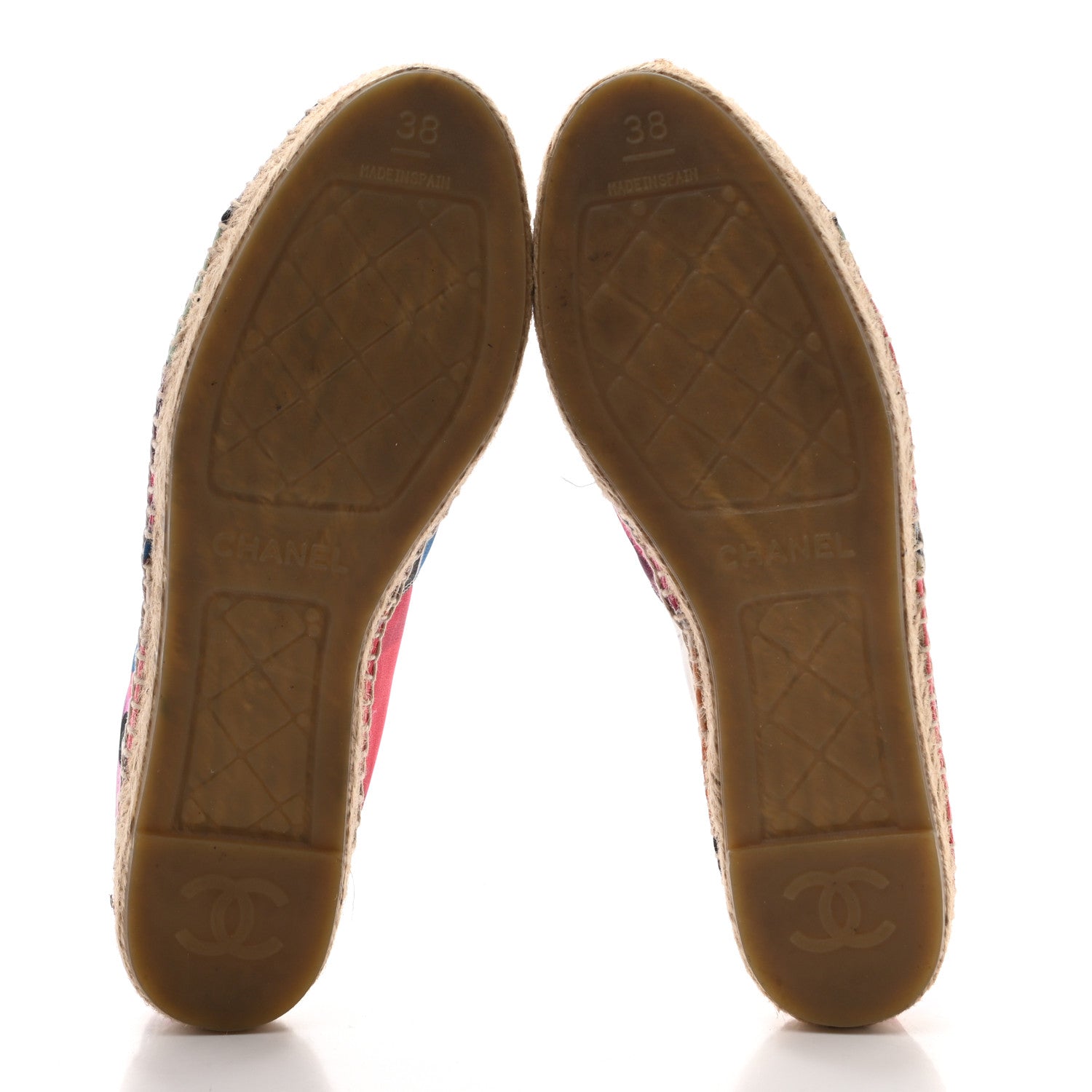 Chanel Fabric Patent CC Espadrilles 38 Multicolor Black 5 of 12