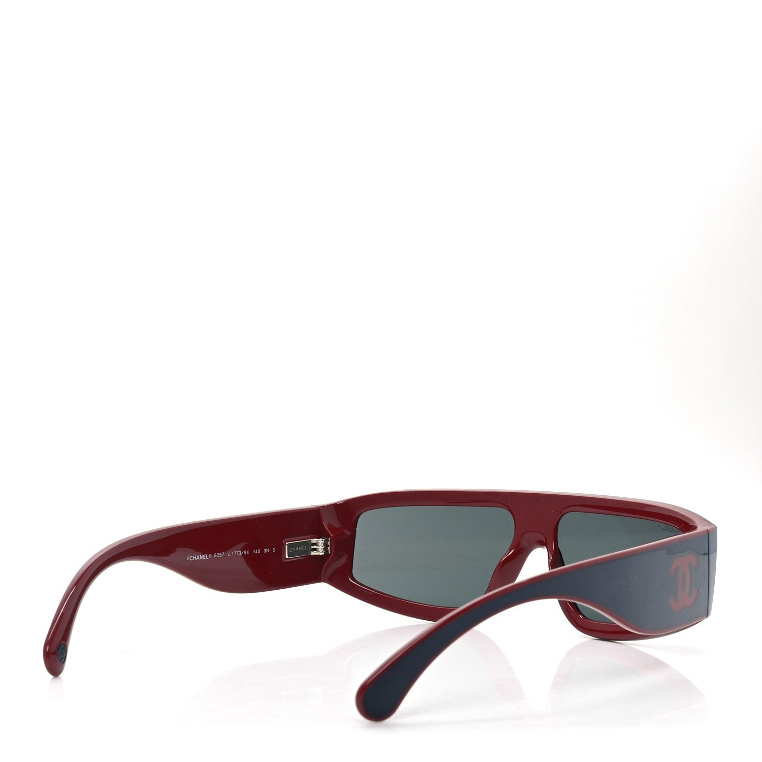 Chanel Acetate Cat Eye Sunglasses 6057 Red Blue 3 of 7