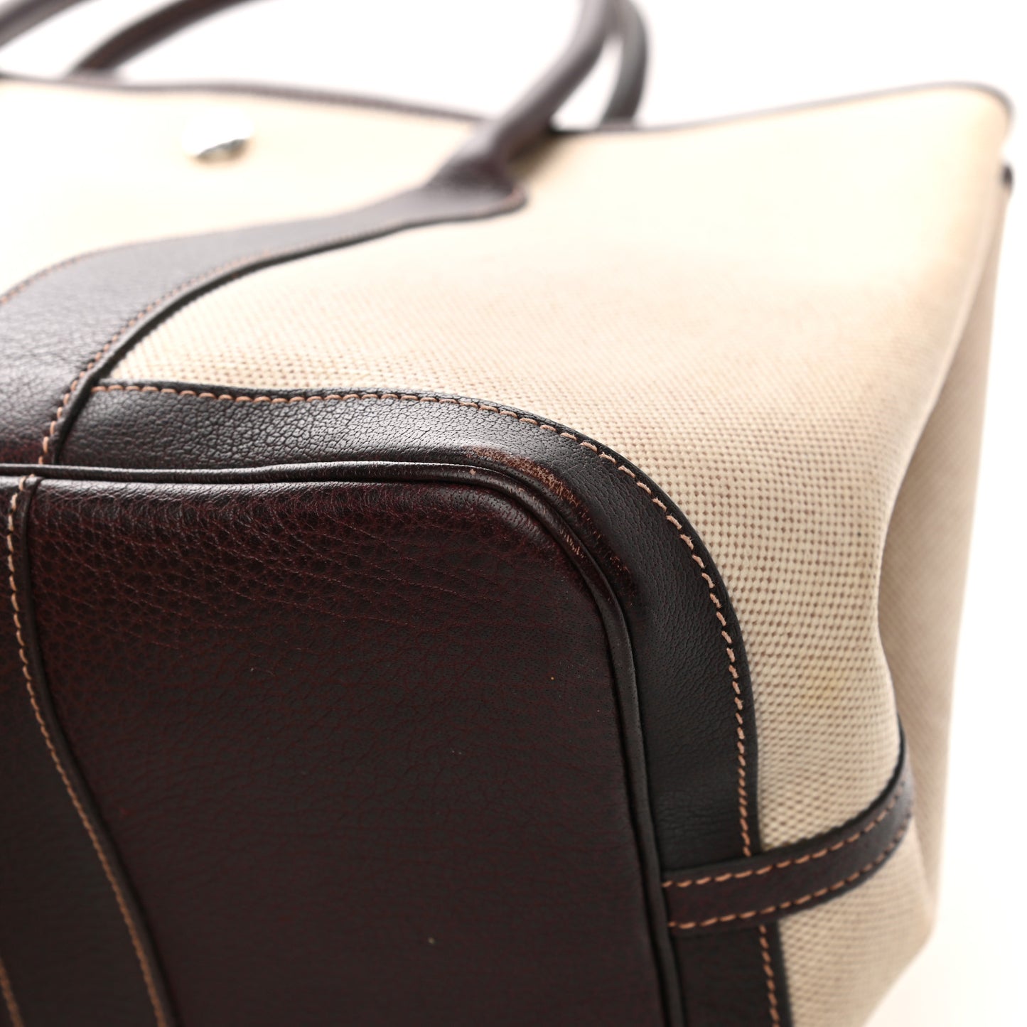 Buffle Skipper Toile Garden Party 36 MM Tote Marron Fonce