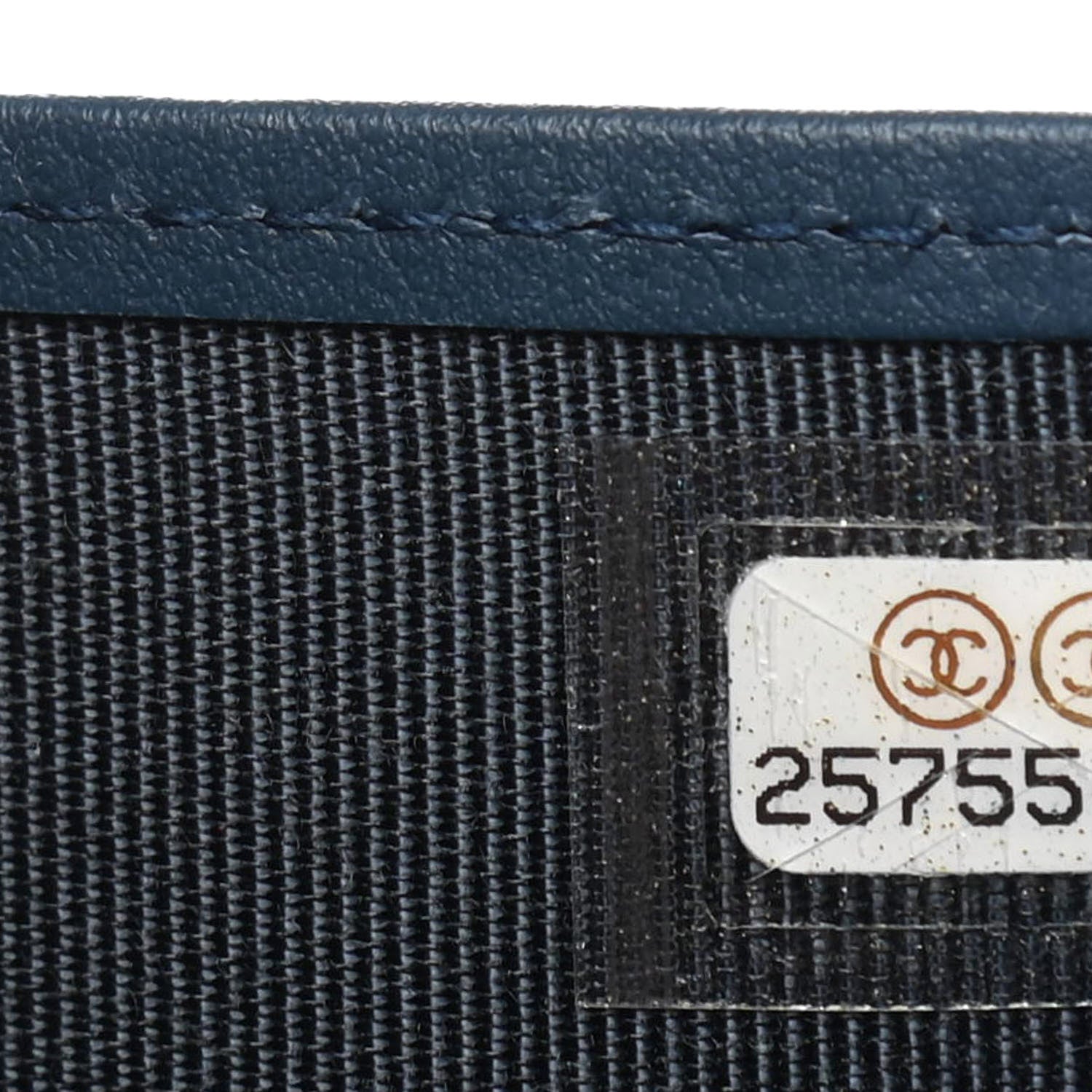 Chanel Metallic Caviar Quilted Compact Flap Wallet Navy 5 of 5