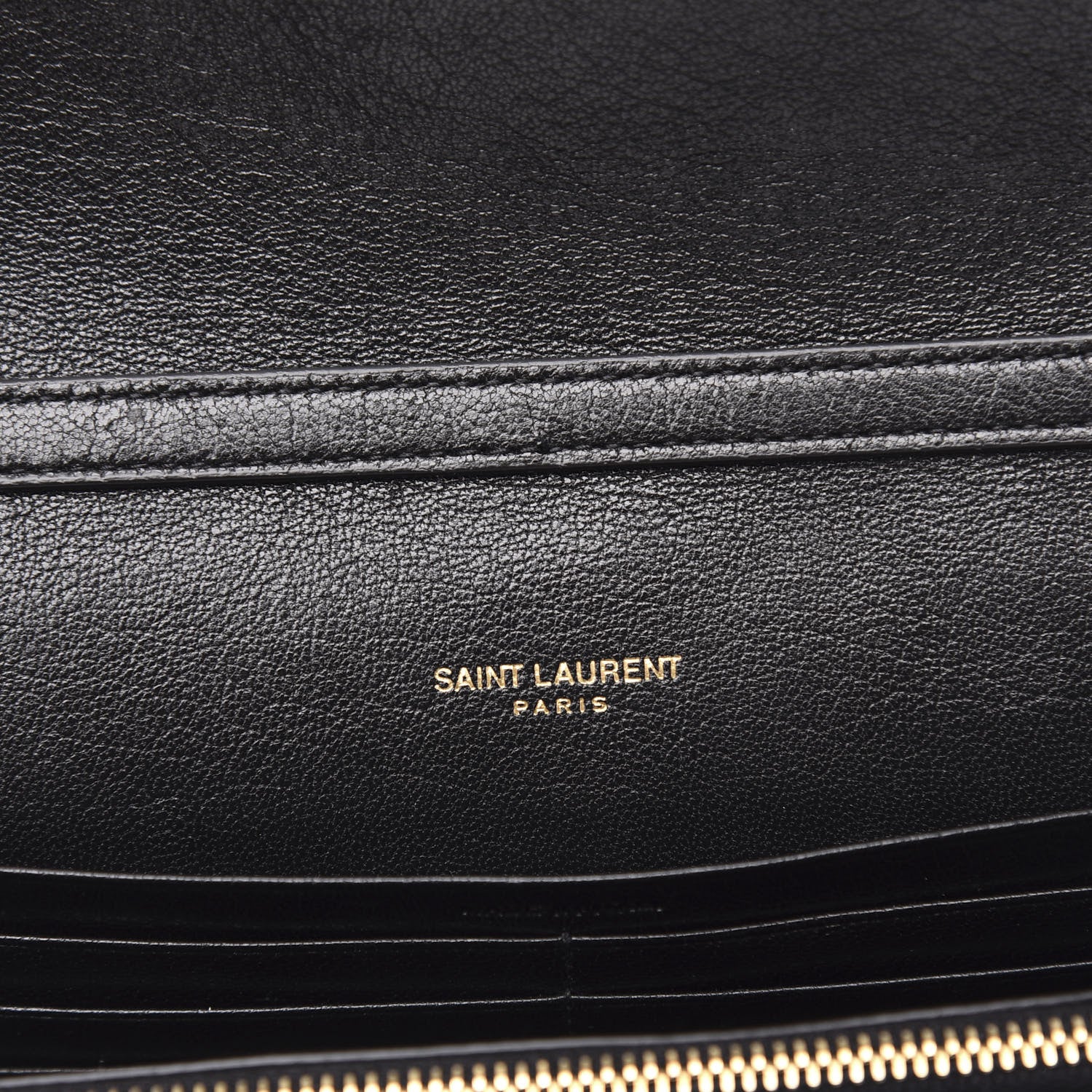 Saint Laurent Lambskin Diamond Quilted Becky Chain Wallet Black 6 of 10